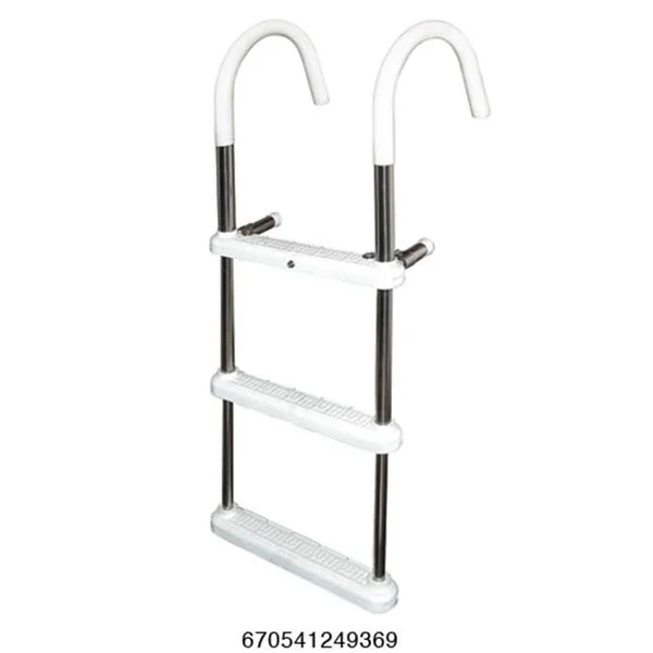 Jif Marine Dmt3-7 3 Step Gunwale 7 in. Hook Boat Ladder - Stainless