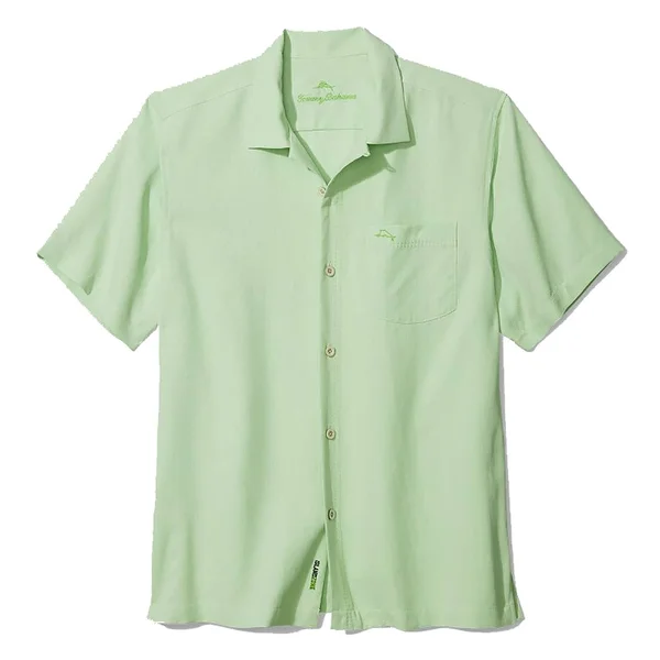 Tommy Bahama Big & Tall Royal Bermuda Camp Shirt - Caribbean Mist, Male, Island Trends