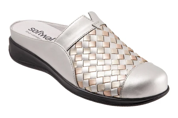 Women's Softwalk &San Marcos& Woven Clog - Size 7.5 W - Metallic