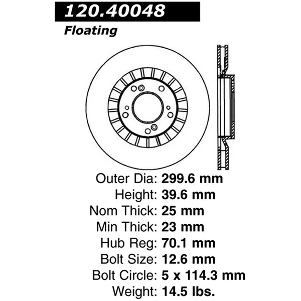 StopTech - Sport Cross Brake Rotor 128.40048L