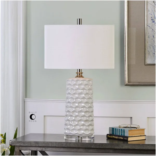 Uttermost Sesia Honeycomb Table Lamp - White