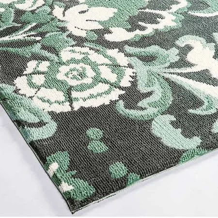 Laura Ashley Penelope Plush Knit Microfiber 4& x 6& Accent Rug, Duck Egg Blue