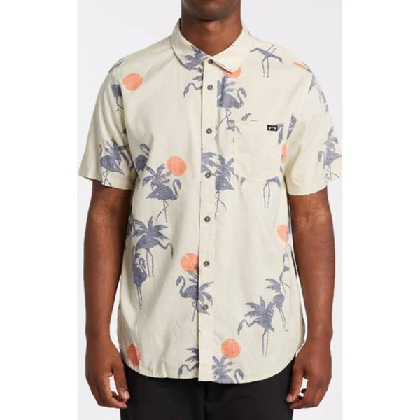 Billabong Sundays Floral Short Sleeve Shirt - Stone, Medium