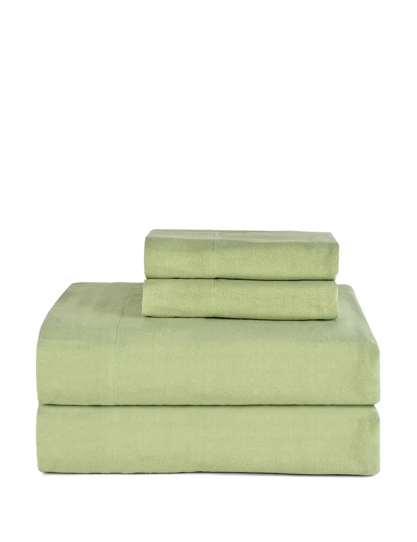 Celeste Home California King Ultra Soft Flannel Sheet Set - Sage