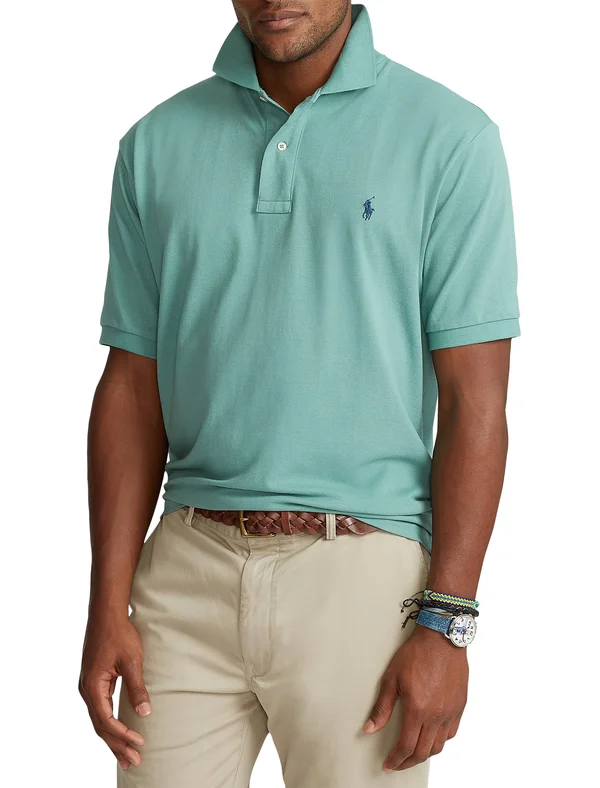 Polo Ralph Lauren Men's Big & Tall Mesh Polo Shirt - Seafoam
