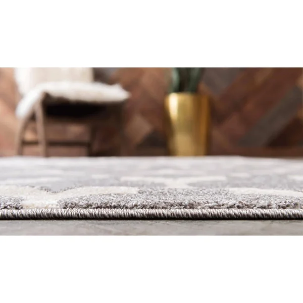 Unique Loom Philadelphia Trellis Rug - Size: 10& 0 x 10& 0 Square, Gray