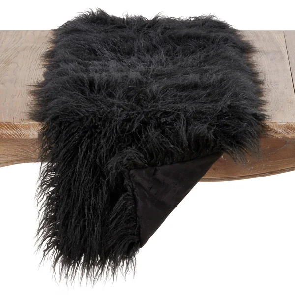 Saro Lifestyle Mongolian Faux Fur Runner - Rose - 16x22x90x22