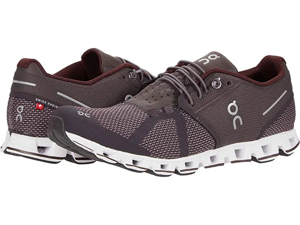 on Cloud Running Shoe Men's, Pebble/Raisin, 7.5