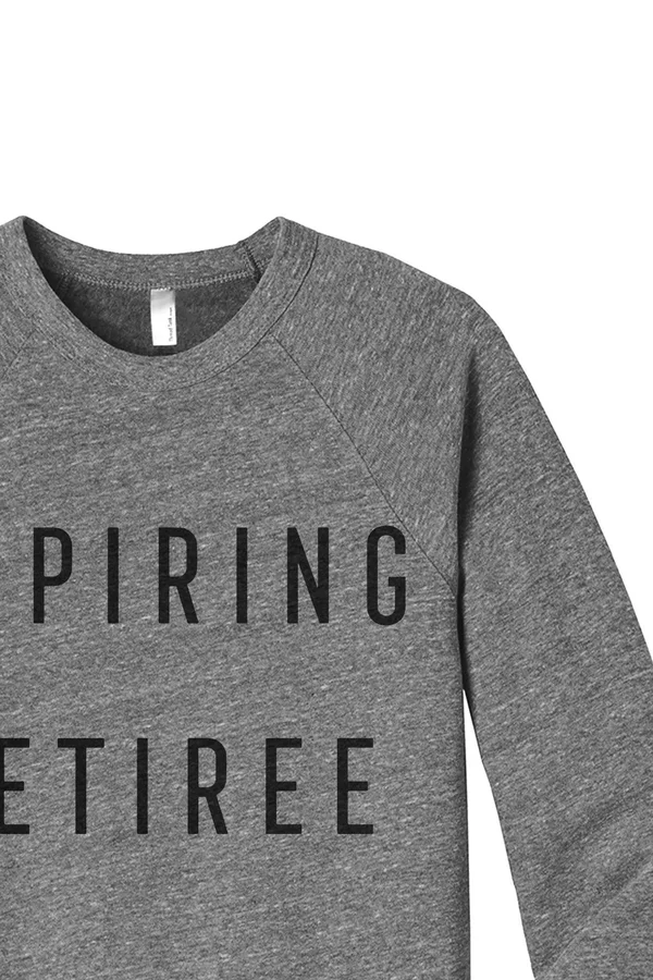 Aspiring Retiree Women's Cozy Fleece Longsleeves Sweater Heather Grey Unisex, Rouge, 2XL