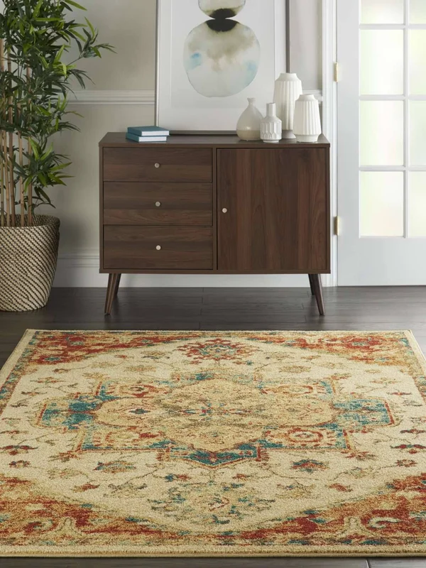 Nourison Traditional Vintage Area RUG: 3& x 5& Ivory
