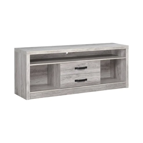 Bergeron Grey Driftwood 2-Drawer TV Console - 59 Inches in Width