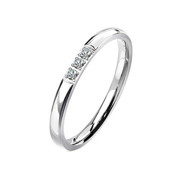 Stainless Steel CZ Ring for Women by Blue Steel - Size 8