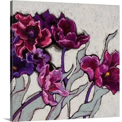 &Ruffled Tulips& by Shirley Novak Painting Print Great Big Canvas Format: Canvas, Size: 20x22 H x 20x22 W x 1.5x22 D