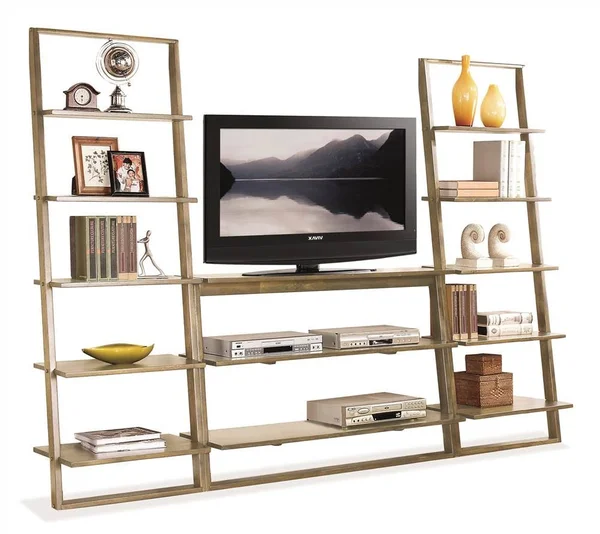 Riverside Furniture Lean Living Leaning Bookcase Smoky Driftwood