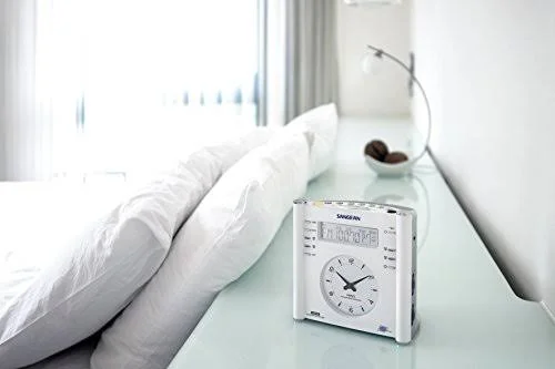 Sangean RCR-3 AM/FM Atomic Digital/Analog Clock Radio (White)