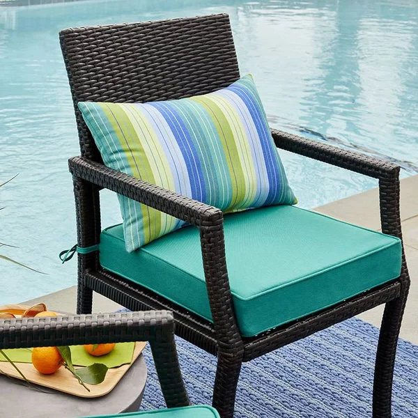 Sunbrella Seat Cushion - Melon Orange, Size 19.5 in. x 18 in., Boxed, The Company Store