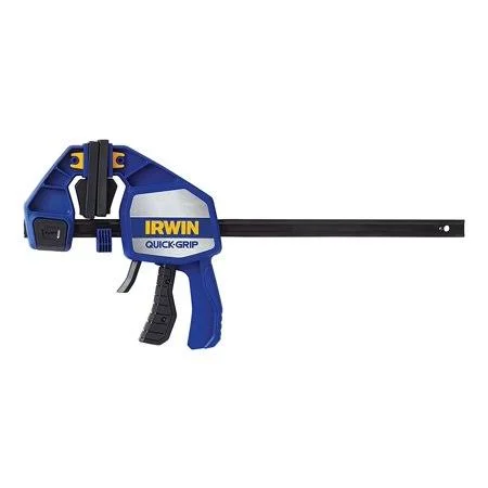 IRWINQUICK-GRIPOne-Handed Bar CLAMP, Heavy-Duty, 12 inch, 1964712, New Quick-Change Button Easily Converts Clamp to Spreader by