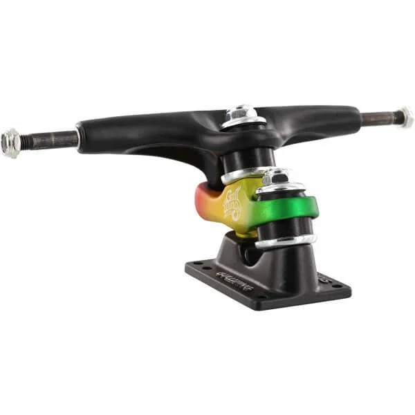 Gullwing Trucks Sidewinder II Black, Rasta Skateboard Trucks - 159mm Hanger 9x22 Axle (Set of 2)