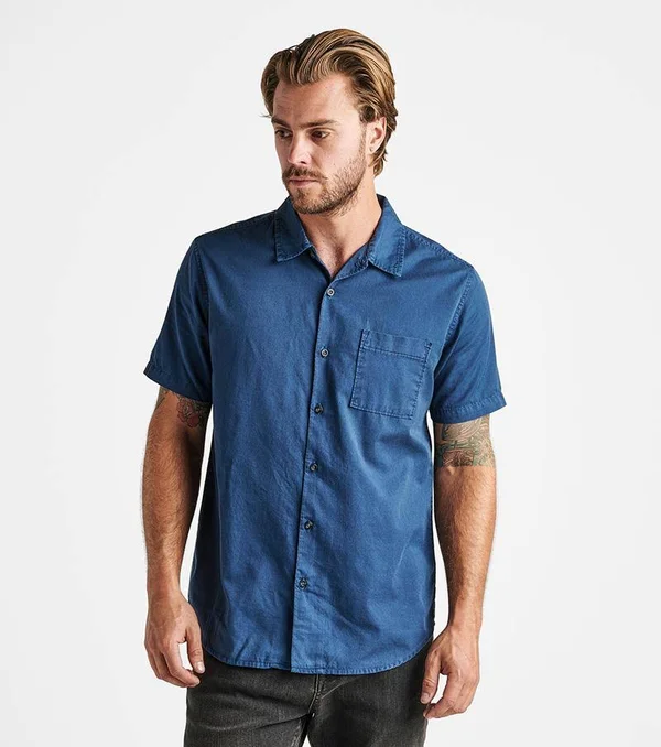 Well Worn Organic Cotton Button Up Shirt Light Blue - S