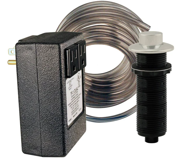 Westbrass ASB-2RB3-20 Raised Button Disposal Air Switch & Dual Outlet Control Box Stainless Steel