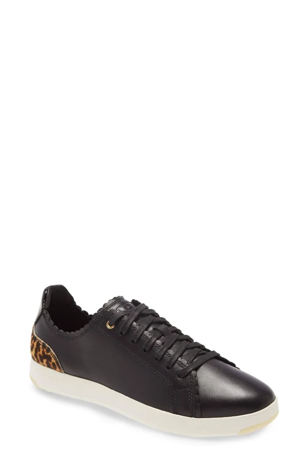 Cole Haan Grandpro Tennis Scallop Leather Sneaker, White, 9