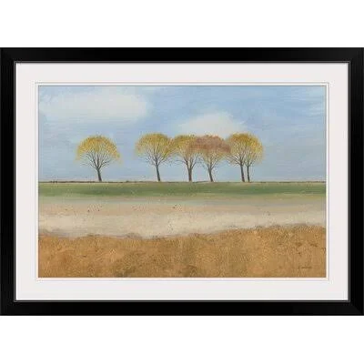 &Landscape Horizon& by Anifa Painting Print Winston Porter Format: Black Frame - Size: 32x22 H x 44x22 W x 1x22 D
