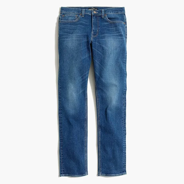 J.Crew Factory Mens Straight-Fit Jean in Signature Flex (Light Medium, Size 38x32)