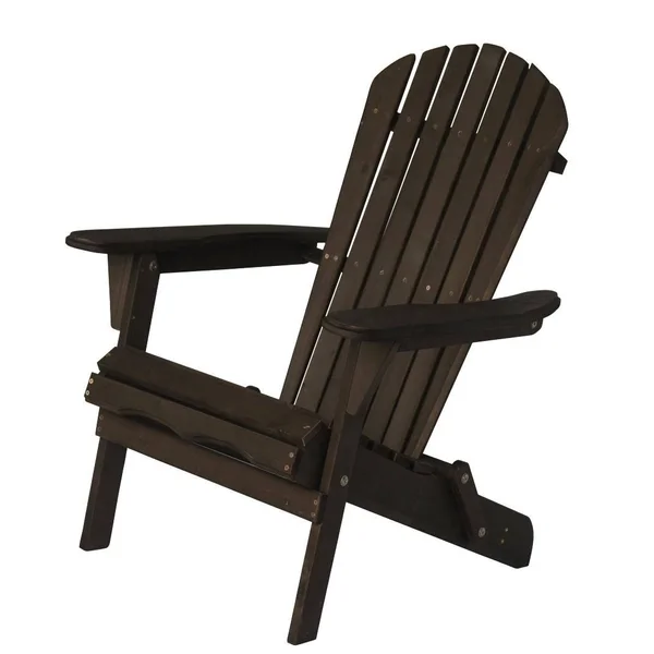 W Home SW1912DB-CHOT 66 in. Adirondack Chair with Ottoman Dark Brown