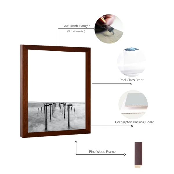 46x13 Picture Frames Brown Wood 46x13 Frame 46 x 13 Wooden Frames Brown