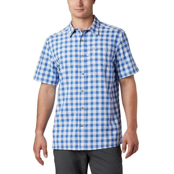 Columbia Super Slack Tide Camp Shirt Men's (vivid Blue Palaka Plaid)