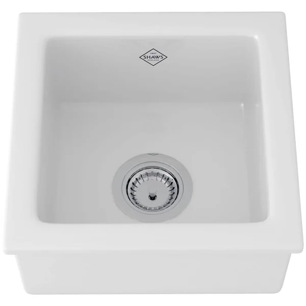 Rohl RC1515WH Shaws Original Undermount Fireclay Single Bowl Sink in White