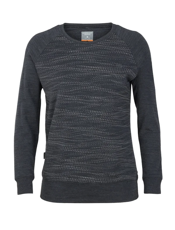 Icebreaker Women's Zoya Long Sleeve Crewe Drift Horizons Jet Heather L