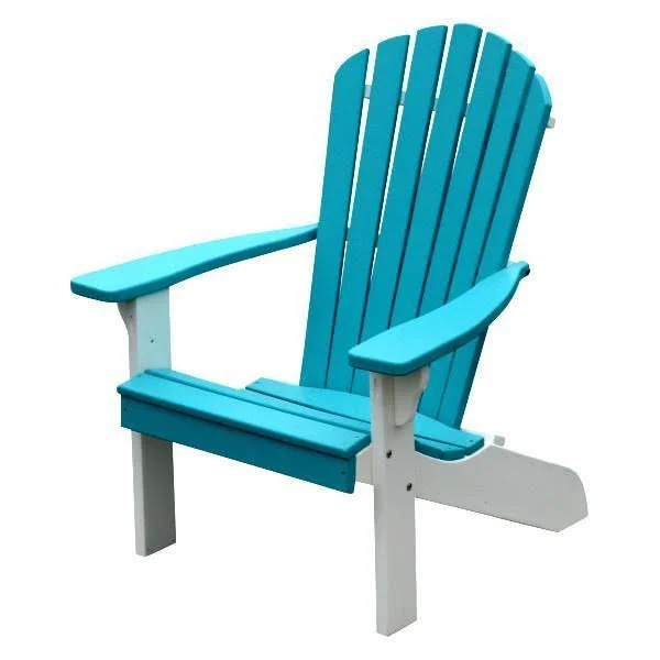 Poly Fanback Adirondack Chair with White Frame - Size: 5.5, Red