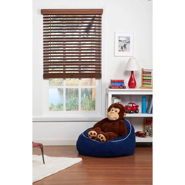Copper Grove Yerevan 72-Inch Dark Oak Cordless Faux Wood Blind - 64 x 72