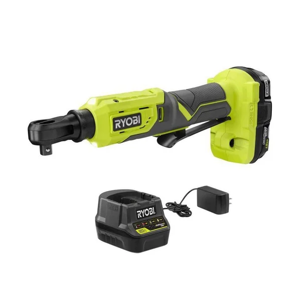 Ryobi One+ 18V Cordless 3/8 in. 4-Postion Ratchet Kit with (1) 1.5 Ah Battery and Charger P344K