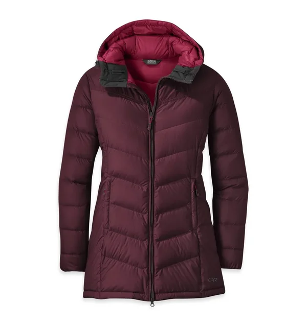 Outdoor Research Women's Transcendent Down Parka - Small - Cacao - Ink