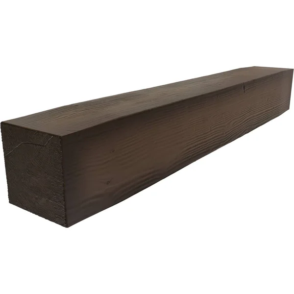 Ekena Millwork MANUSD04X04X72NM 4x22H x 4x22D x 72x22W Sandblasted Faux Wood Fireplace Mantel - Natural Mahogany