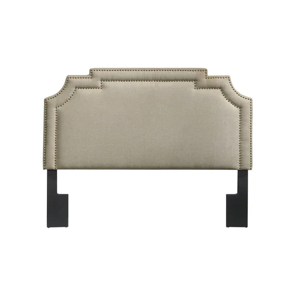 Nailhead MARQUEE Upholstered Headboard in Linen - King