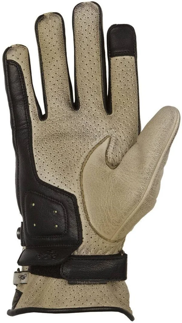 Helstons Eagle Summer Leather Beige Black Street Gloves Size T11