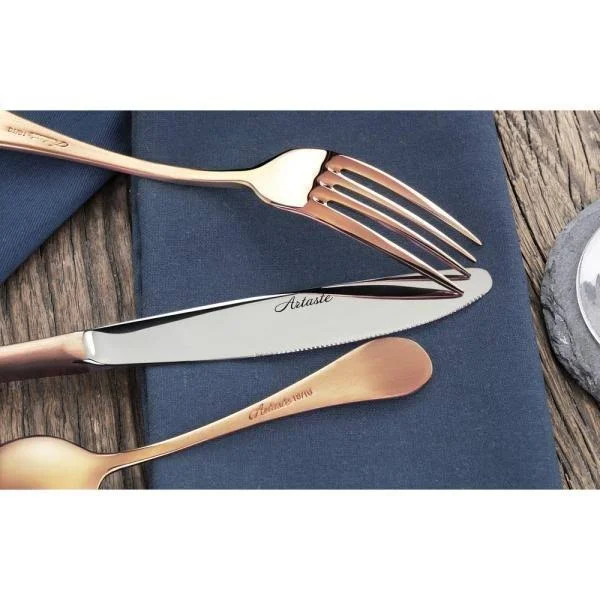 Artaste Rain 18/10 Stainless Steel Flatware 36-Piece Set, Antique Copper Finished, Service for 12