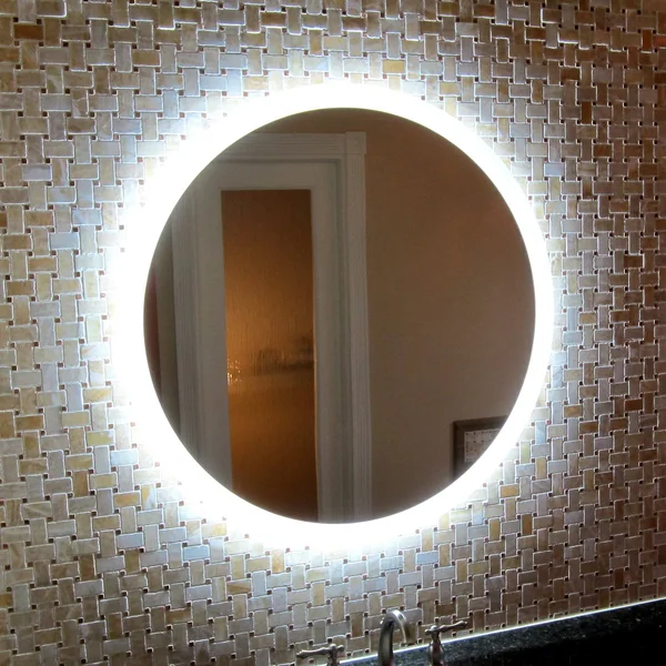 Mirrors & Marble LED Side-Lighted Bathroom Vanity Mirror: 36x22 Wide x 36x22 Tall - Round - Wall-Mounted