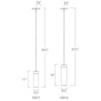 dweLED PD-26616-35-SN Elementum - 16 inch 20W 1 3500K LED Pendant Satin Nickel Finish with Opal Glass