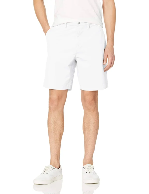 Lacoste Men's Regular Fit Cotton Gabardine Bermuda Shorts, White, 30