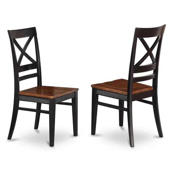 East West Furniture QUC Quincy X-Back Dining Chair (Set of 2), Buttermilk & Cherry