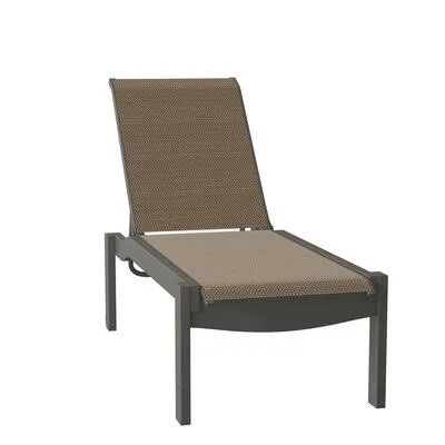 Leeward Reclining Chaise Lounge Telescope Casual Finish: Textured Graphite, Fabric: Titanium