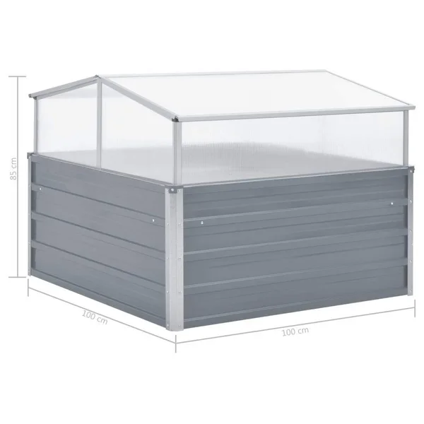 vidaXL Greenhouse Anthracite 39.4x22x39.4x22x30.3x22 Galvanized Steel