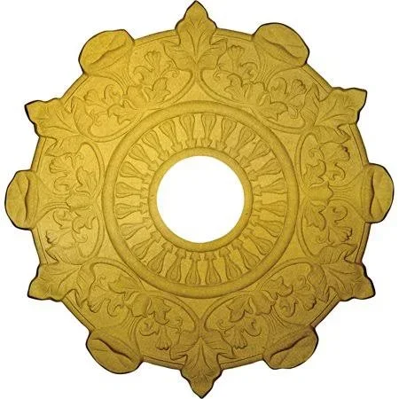 17 1/2x22OD x 4x22ID x 1x22P Preston Ceiling Medallion (Fits Canopies Up to 4x22), Hand-Painted Rich Gold