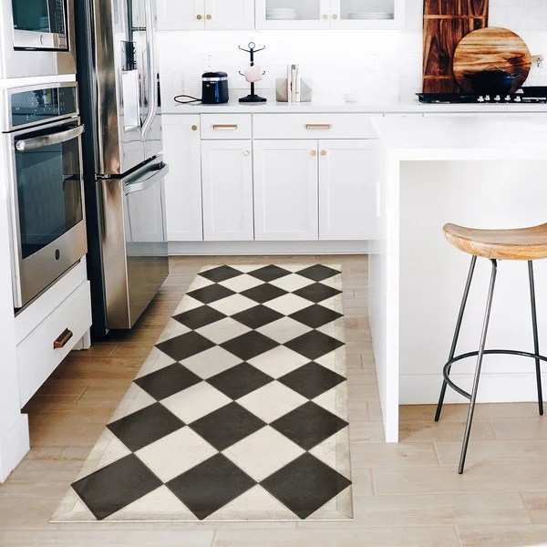 Spicher & Co Diamonds - Edward Vinyl Floorcloth, 38in x 56in