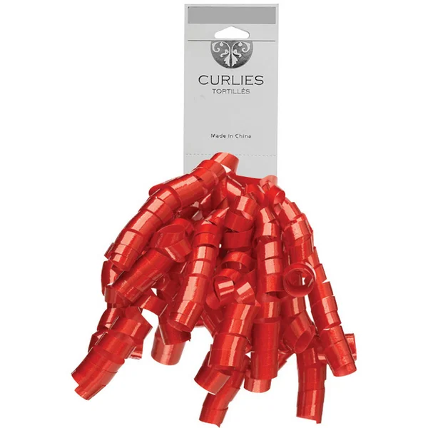 Jam Paper Curly Gift Bows, Red, 120/Pack, 7.25 x 8.25 inches