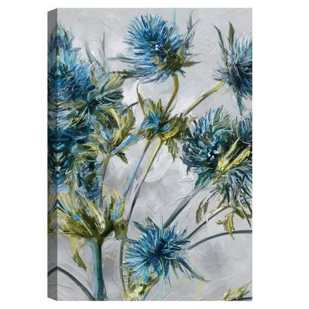 Indigo Blooms by Studio Arts Canvas Art Print - Size: 24 x 36